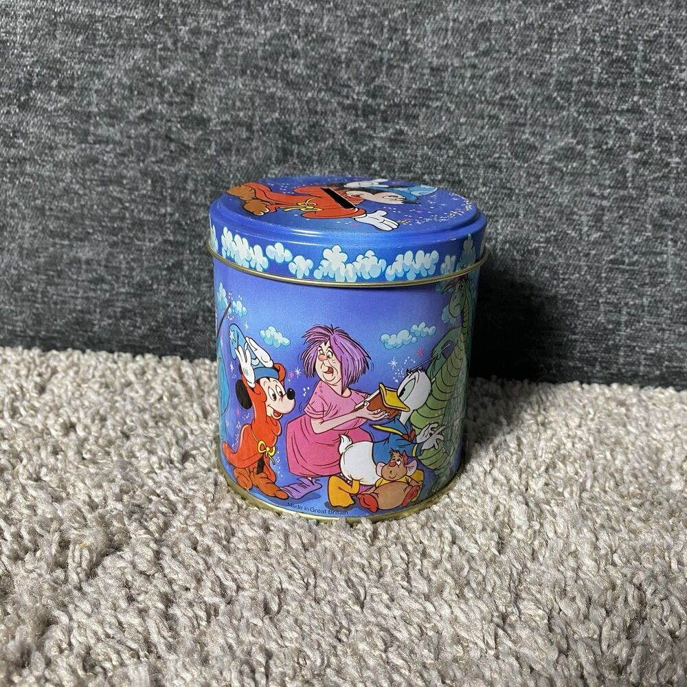 Vintage Walt Disney World Tin Metal Candy Jar Mix 10 oz Sorcerer's Apprentice